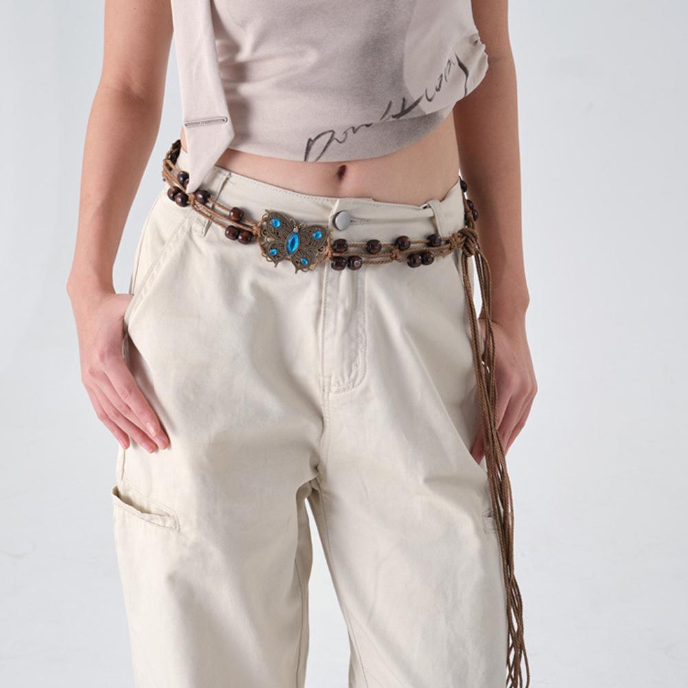Ethnic Fashion Show - Ceinture en corde tissée bohème pour