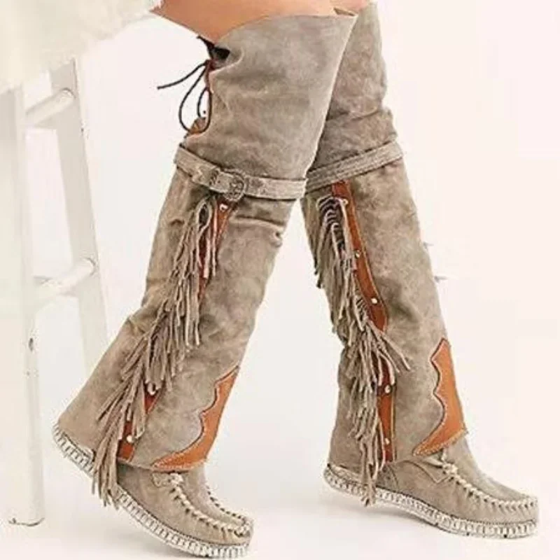 Ethnic Fashion For Women - Mode bohême genou longueur femmes bottes