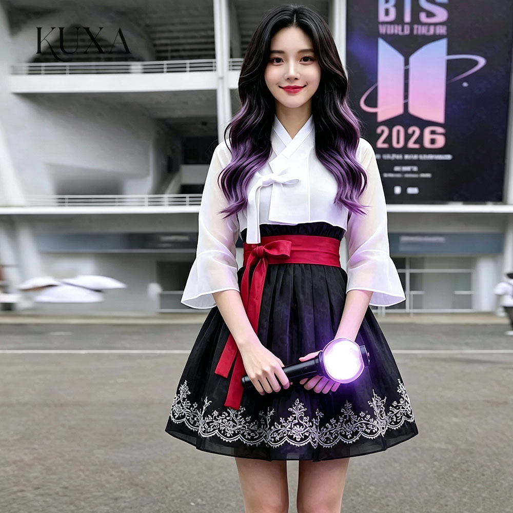 Hanbok Modern Set - KUXA Robe de spectacle Hanbok courte