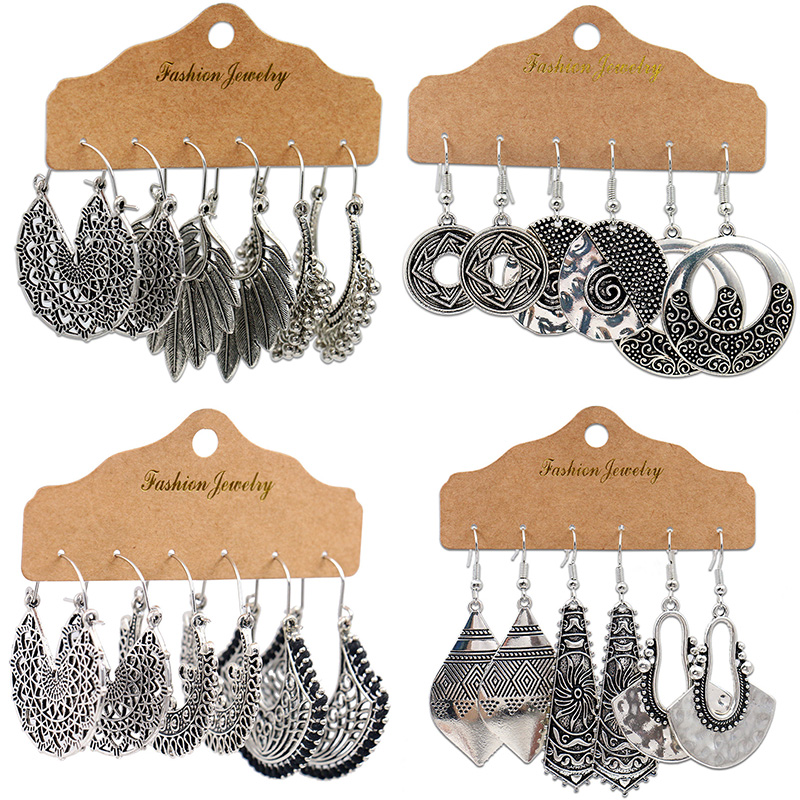 Ethnic Indian Fashion - Boucles d'oreilles indiennes en alliage creux
