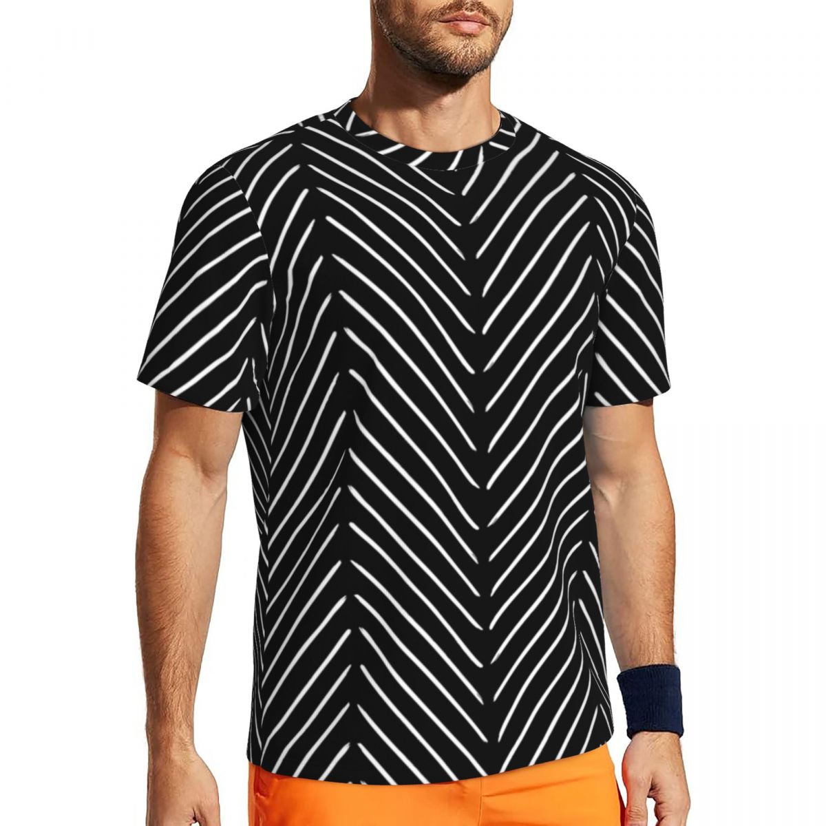Mudcloth Print Top - T-shirt Sportif à Col Rond pour