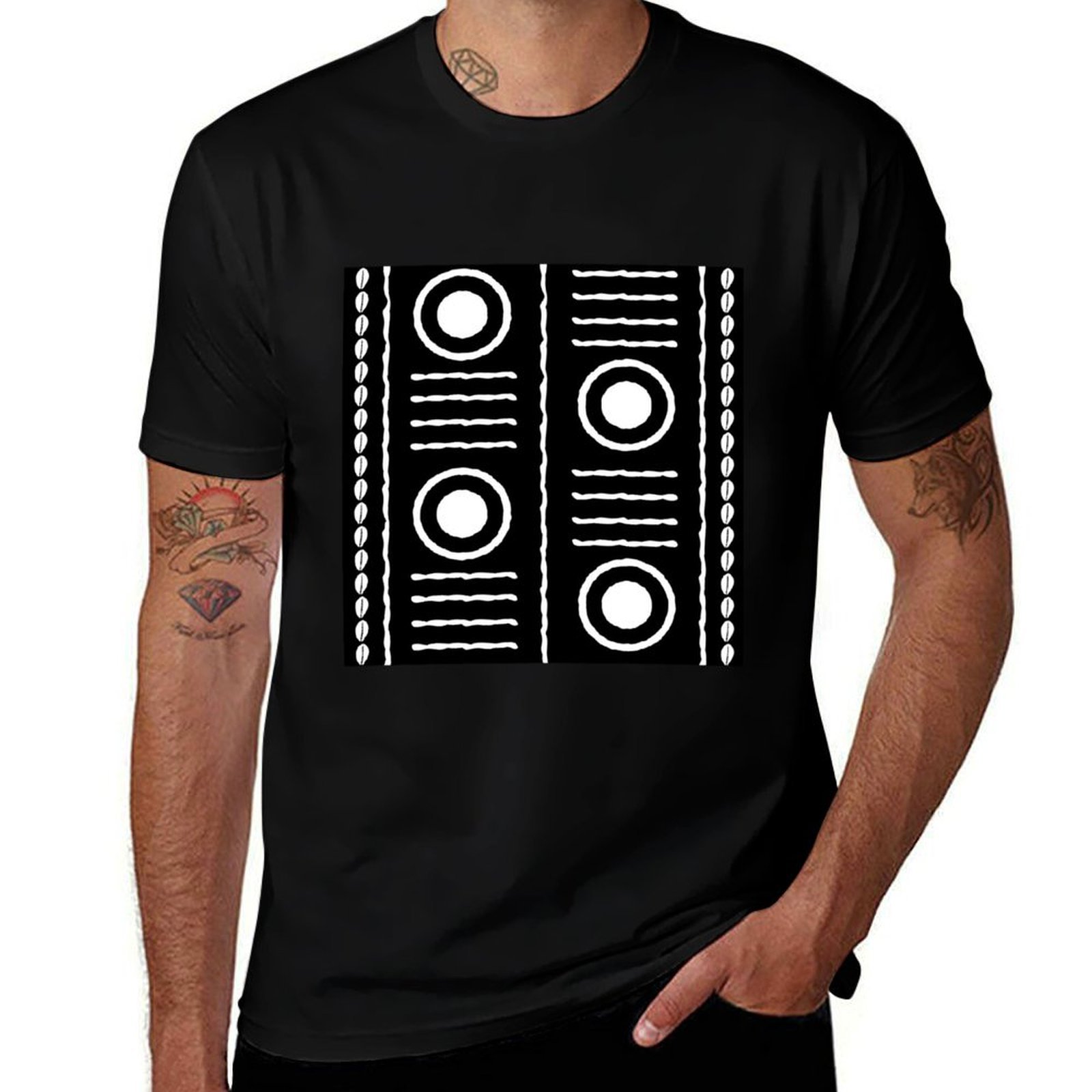 Mudcloth Print Top - T-shirt à manches courtes de grande