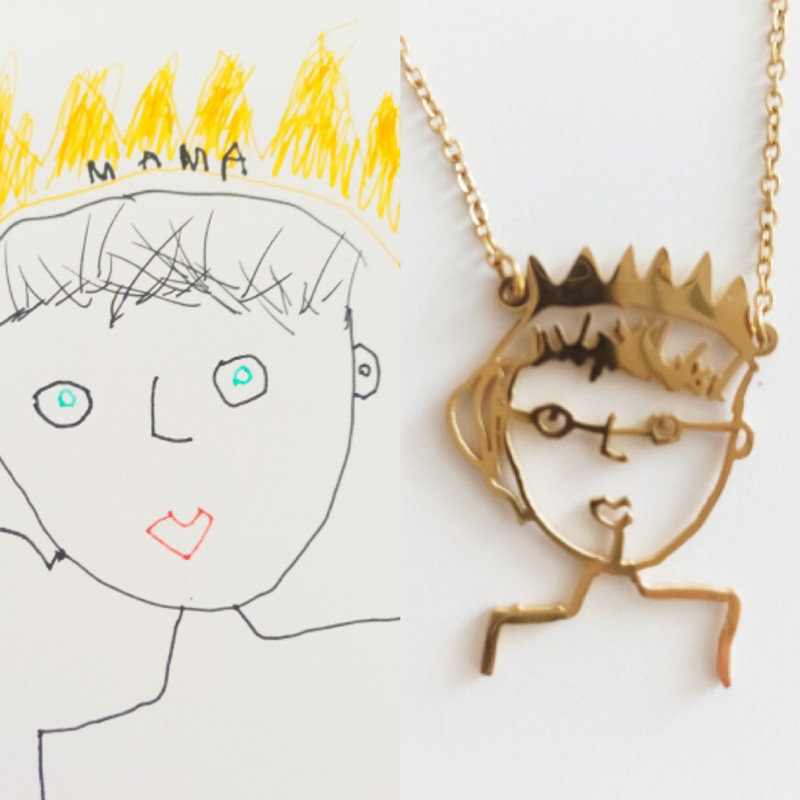 Ethnic Fashion Logo - Collier de dessin d'images personnalisées pour