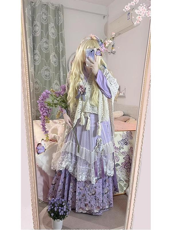 Hanbok Modern Set - Ensemble Hanbok Violet Quotidien Style Lolita