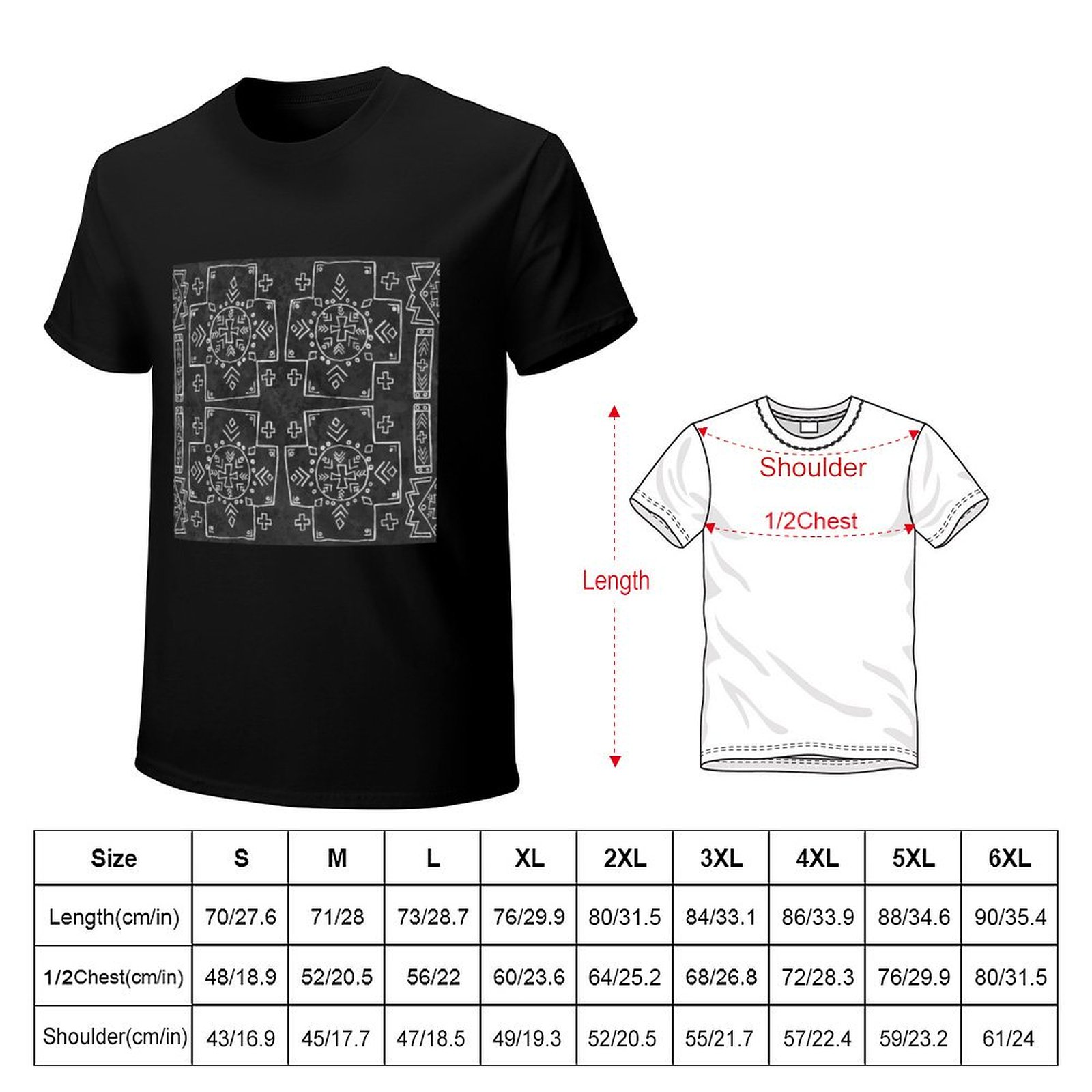 T-shirt noir à manches courtes - Mudcloth Print Top avis et prix