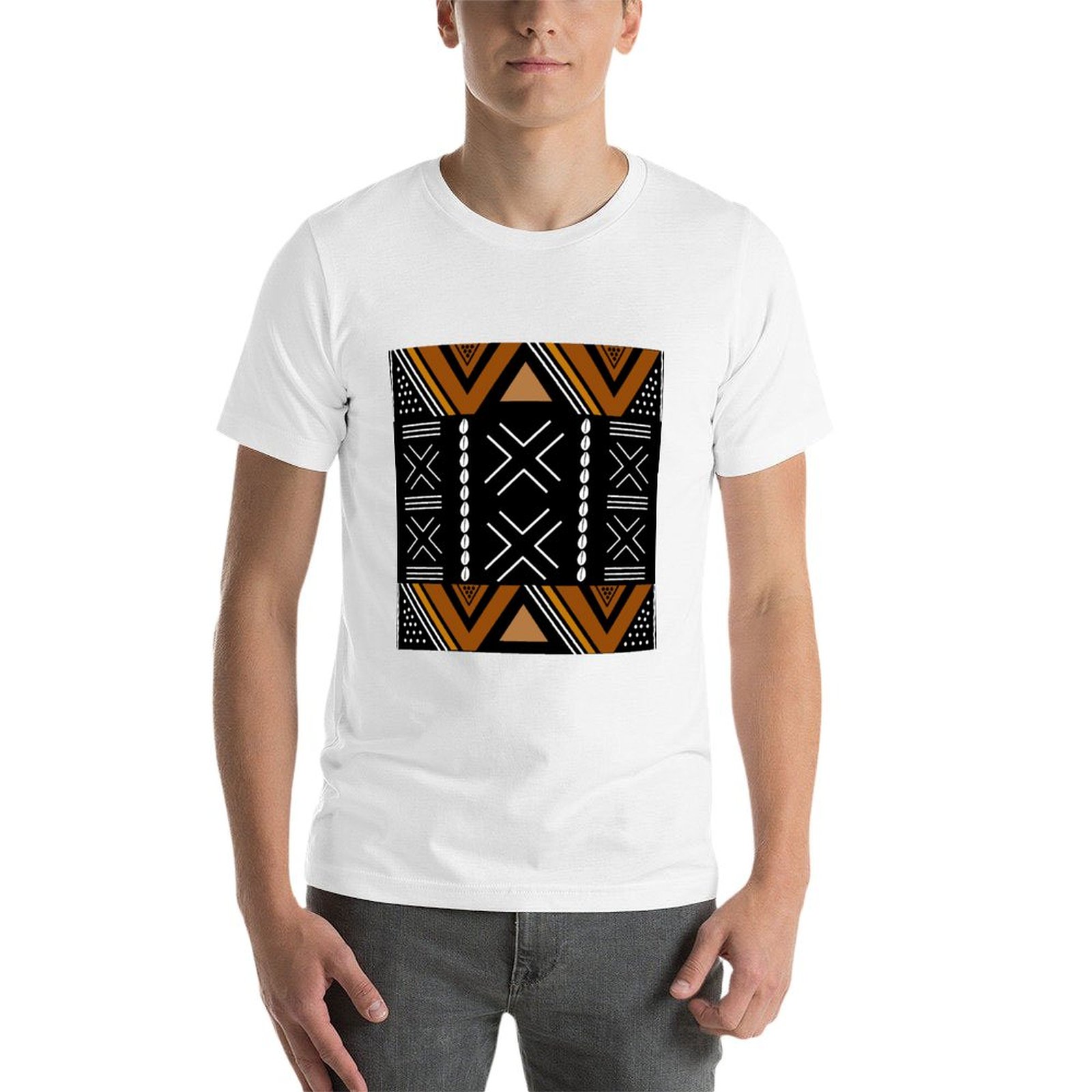 T-shirt décontracté à manches  - Mudcloth Print Top avis et prix