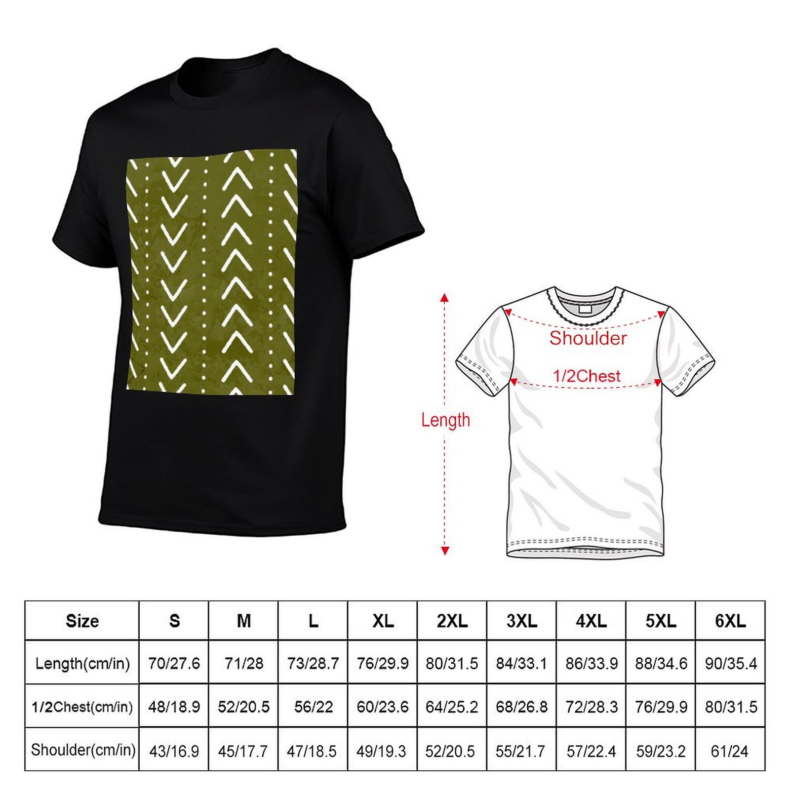 T-shirt vert olive à motif d'a - Mudcloth Print Top avis et prix