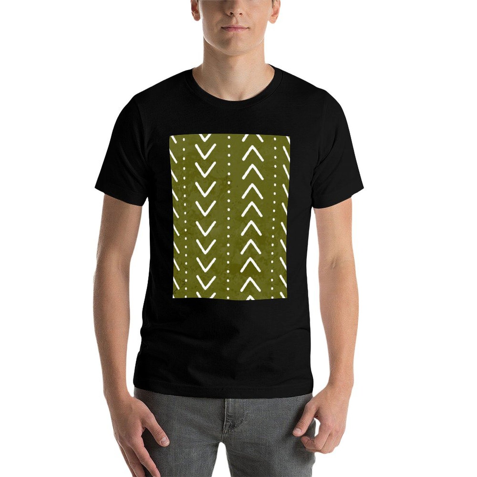 T-shirt vert olive à motif d'a - Mudcloth Print Top avis et prix