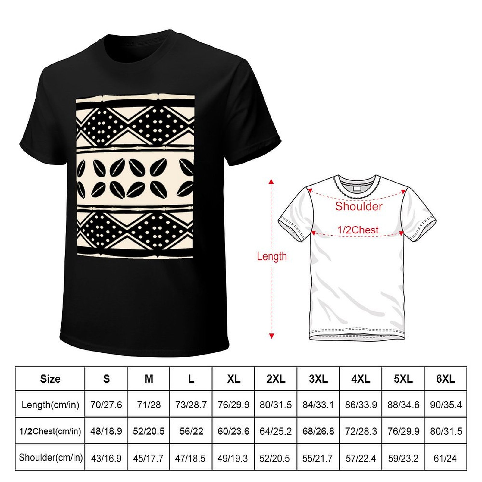T-shirt à motif abstrait afric - Mudcloth Print Top avis et prix