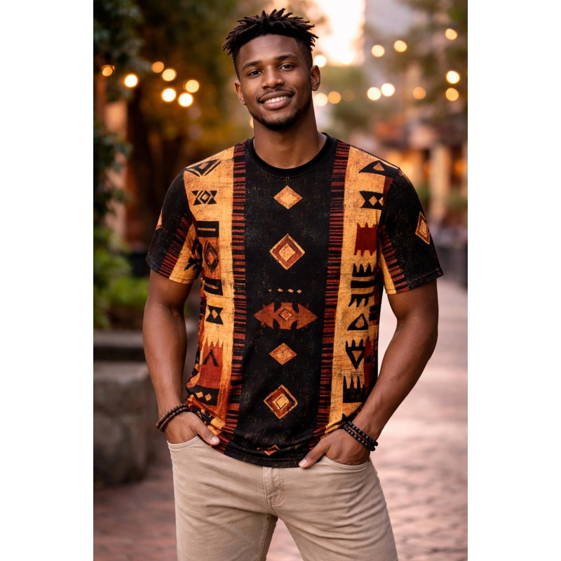 T-shirt pour homme à motif tri - Mudcloth Print Top avis et prix