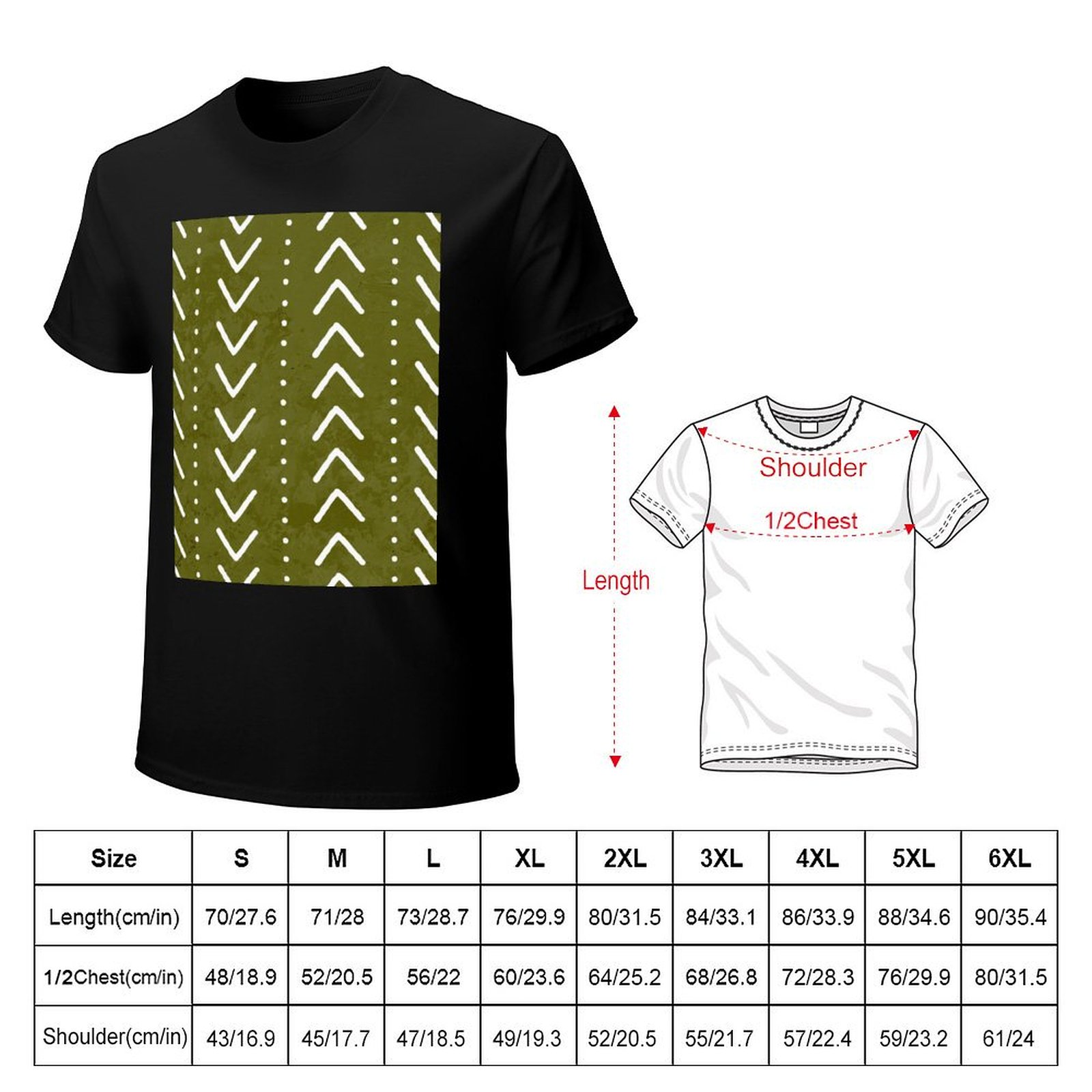 T-shirt vert olive à motif flè - Mudcloth Print Top avis et prix