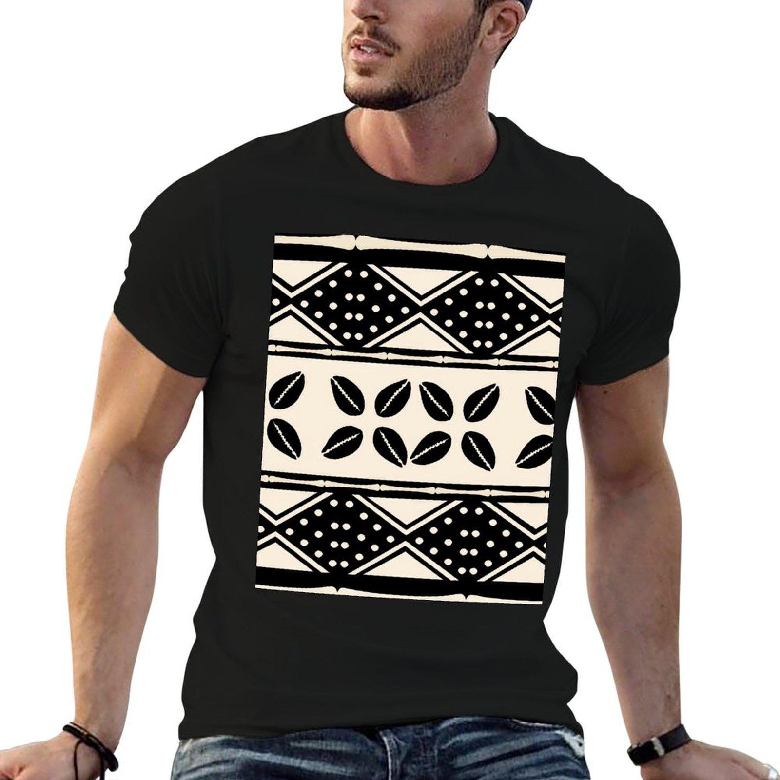 T-shirt à motif abstrait afric - Mudcloth Print Top avis et prix