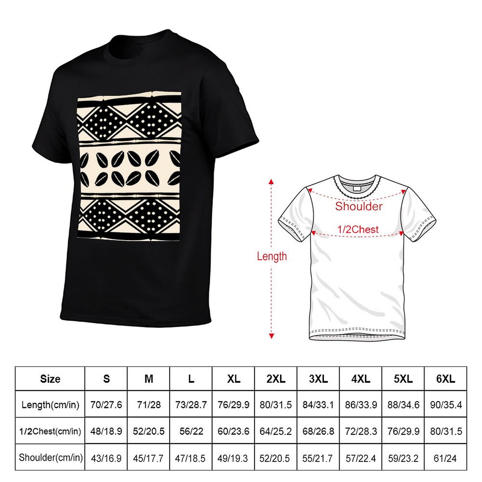 T-shirt à motif abstrait afric - Mudcloth Print Top avis et prix