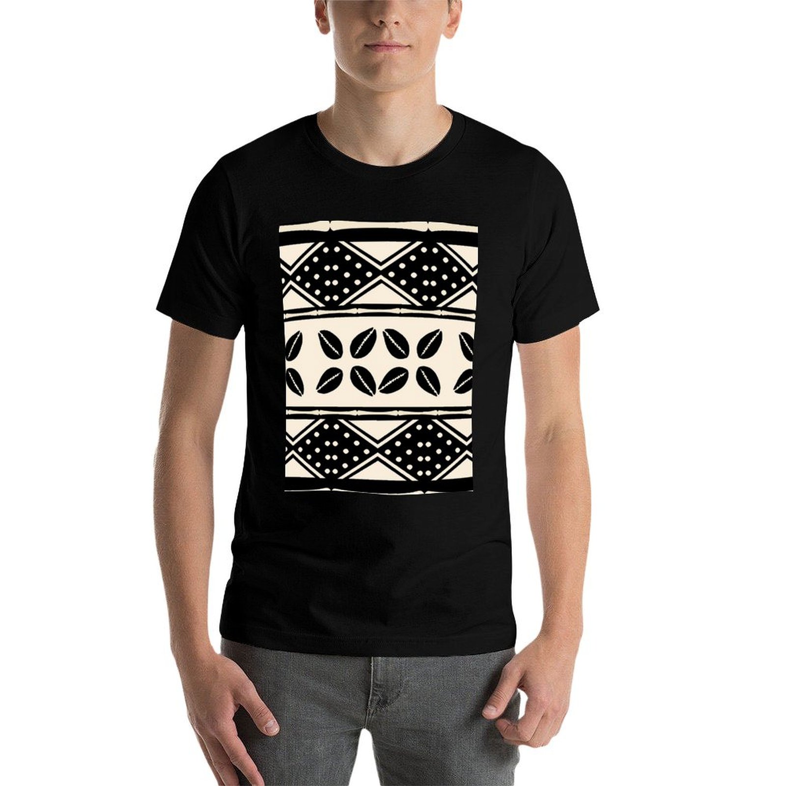 T-shirt à motif abstrait afric - Mudcloth Print Top avis et prix
