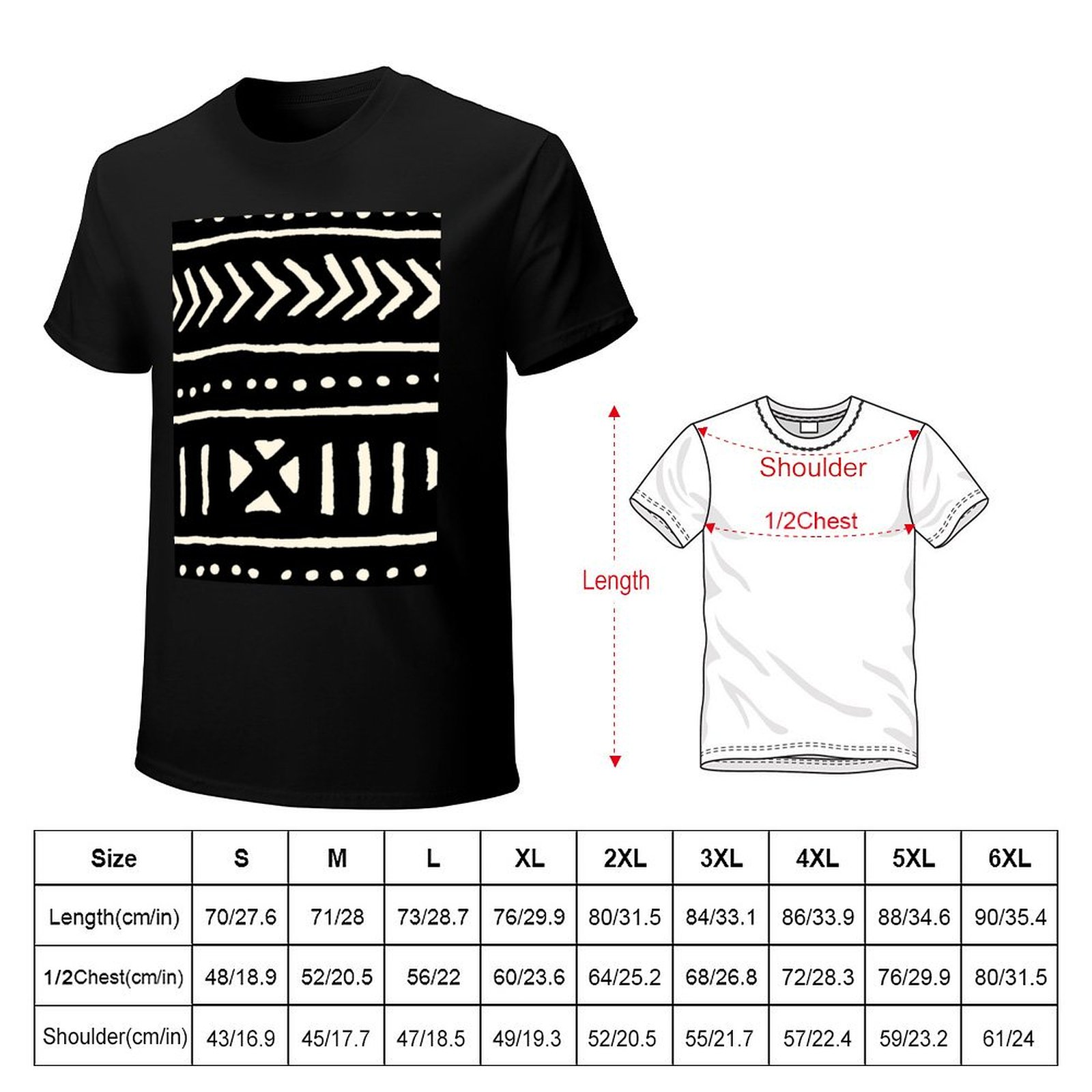 T-shirt en tissu africain noir - Mudcloth Print Top avis et prix