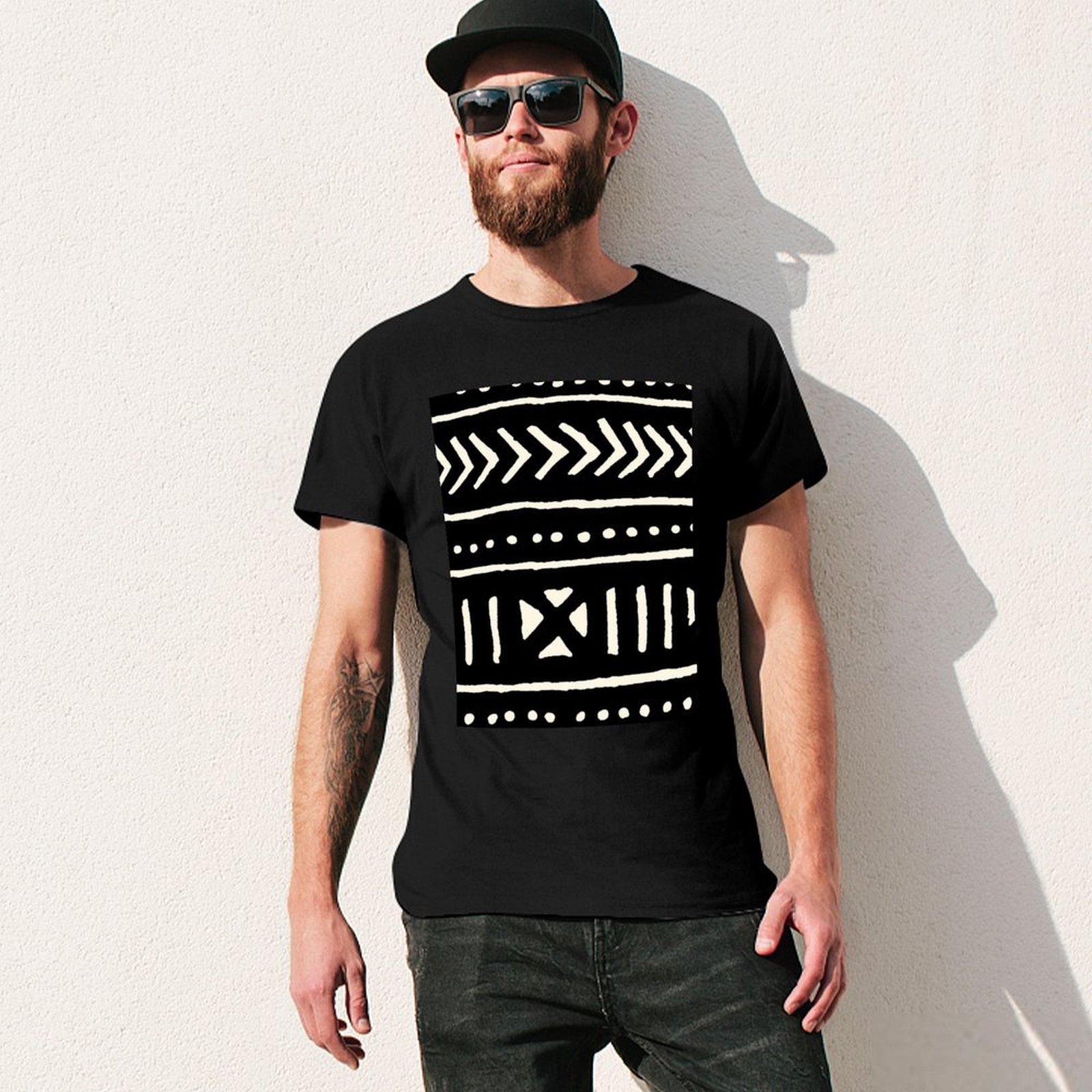 T-shirt en tissu africain noir - Mudcloth Print Top avis et prix