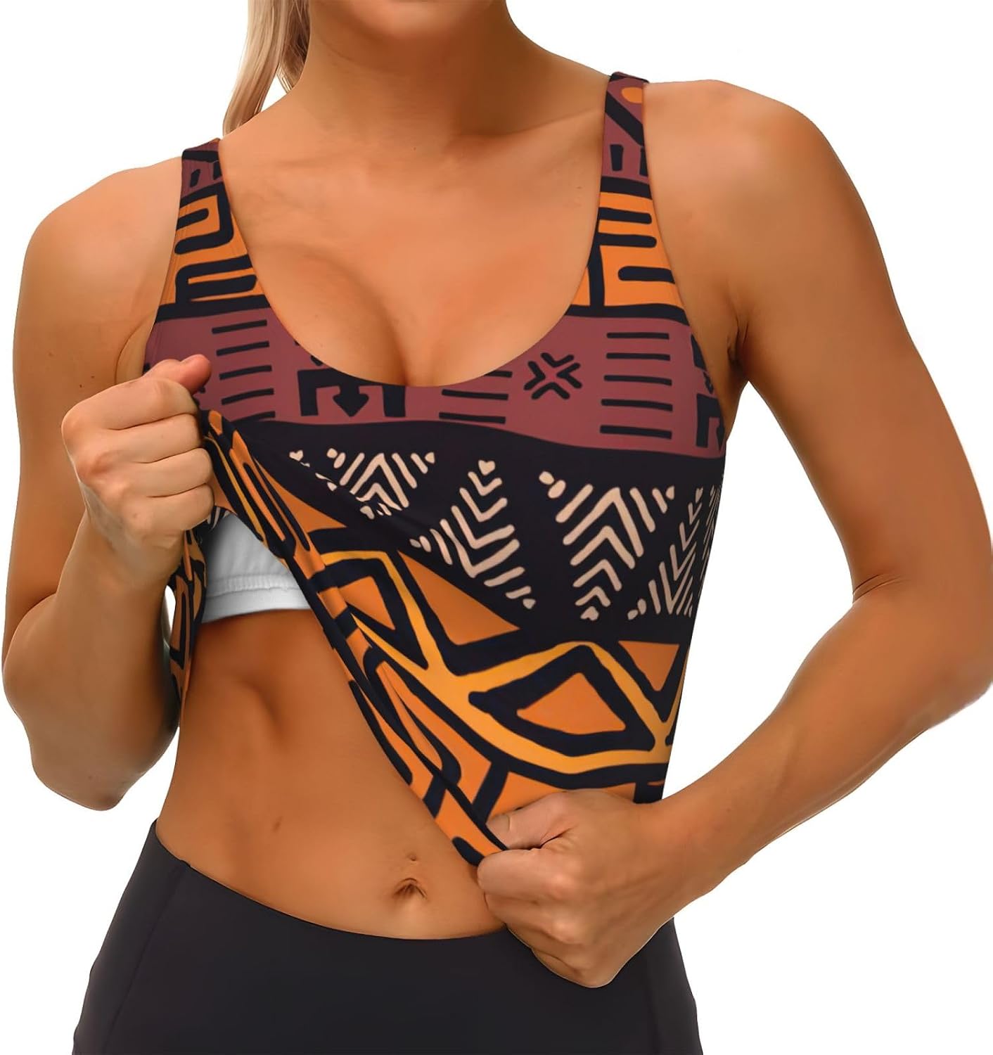 Soutien-gorge de sport pour fe - Mudcloth Print Top avis et prix