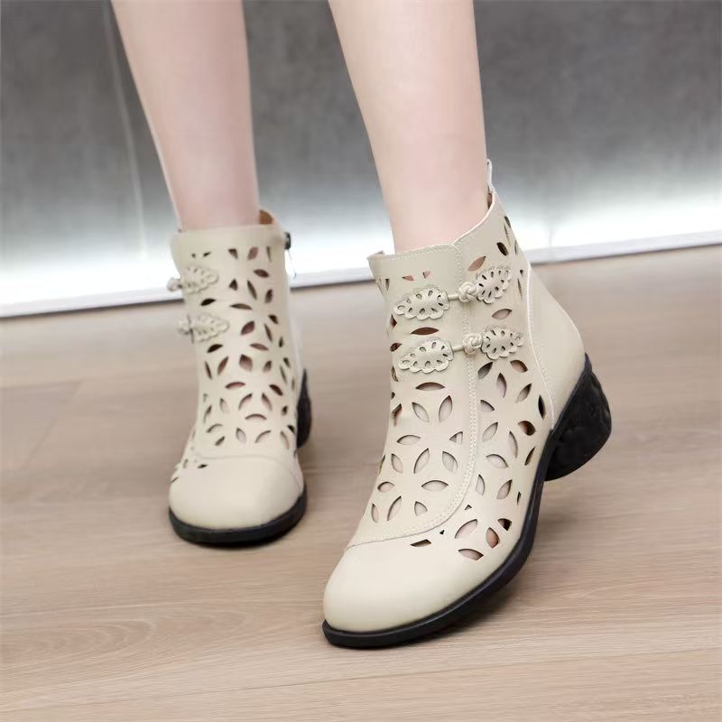 Bottines en cuir ajouré pour f - Ethnic Outfit avis et prix