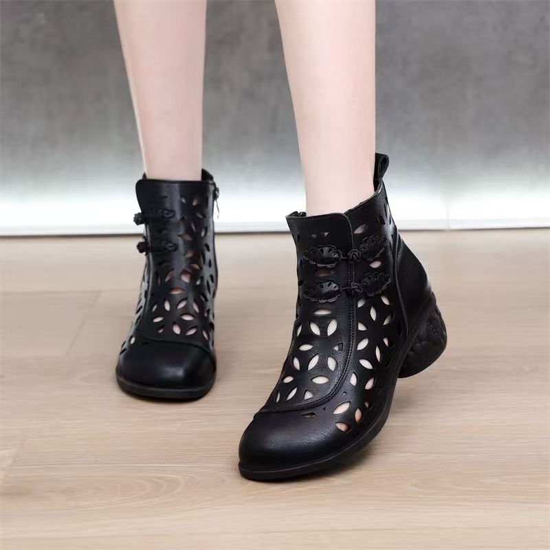 Bottines en cuir ajouré pour f - Ethnic Outfit avis et prix