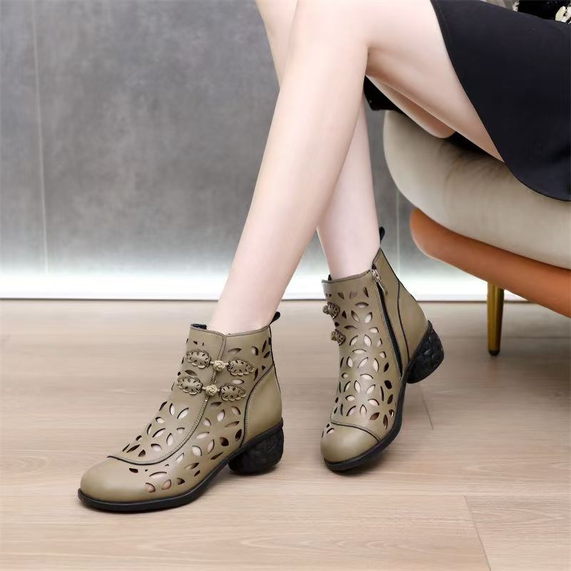 Bottines en cuir ajouré pour f - Ethnic Outfit avis et prix