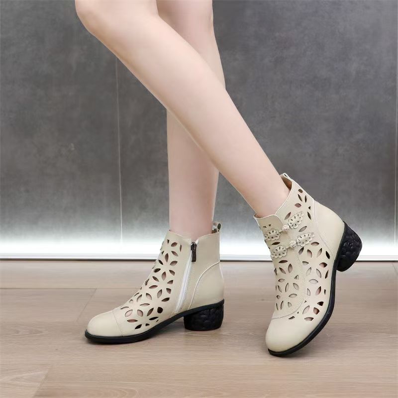 Bottines en cuir ajouré pour f - Ethnic Outfit avis et prix