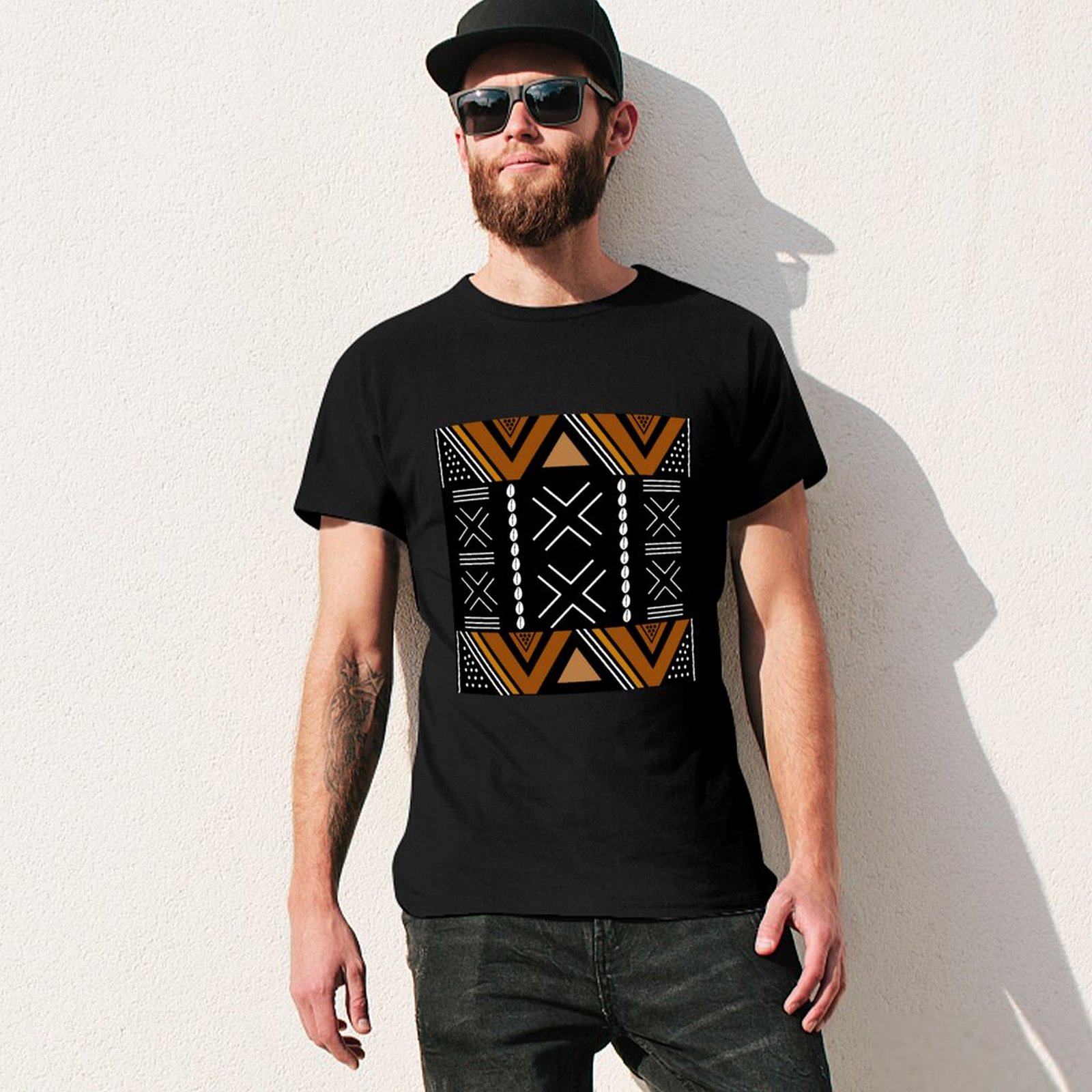 T-shirt décontracté à manches  - Mudcloth Print Top avis et prix